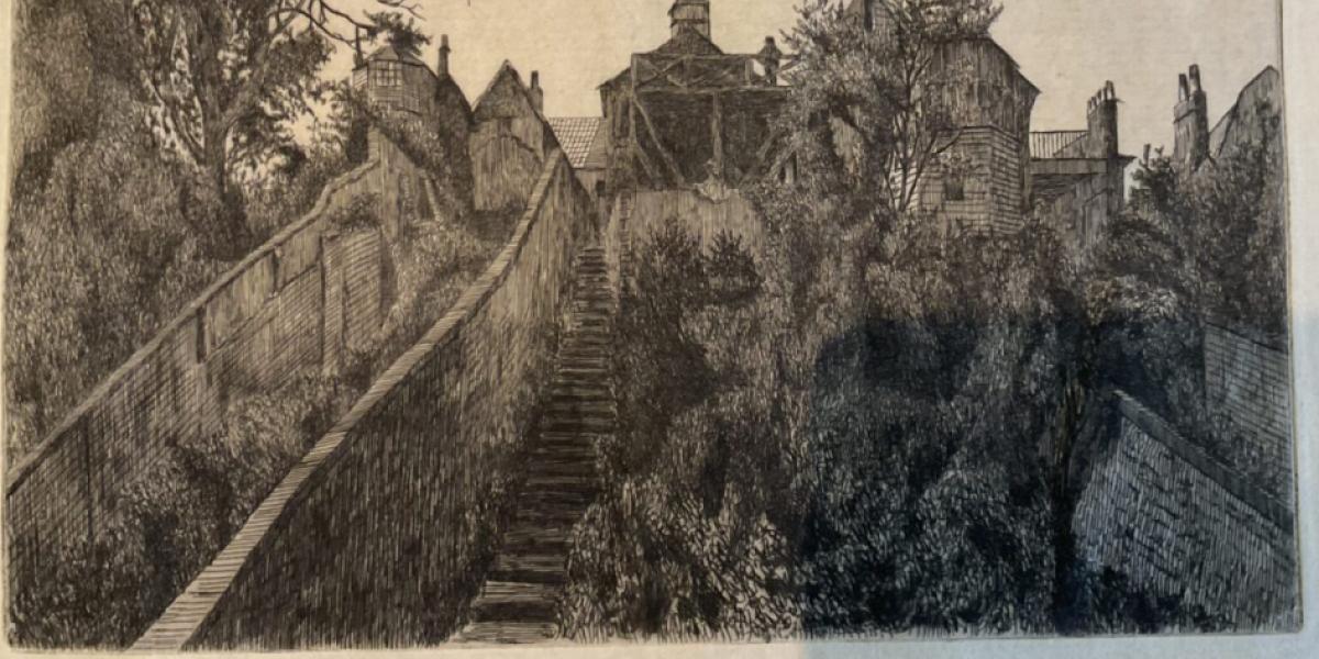 George and Dragon, Lowestoft; an etching by Edwin Edwards (1873); in Old Inns First Division – Eastern England (London). This version kindly reproduced and owned by Lowestoft Museum.