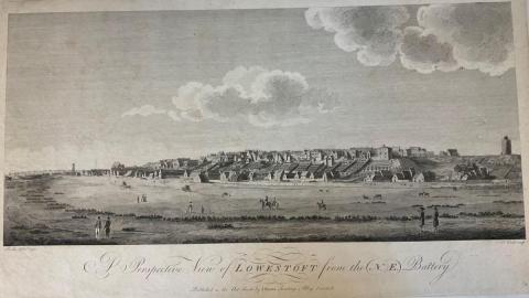 A perspective view of Lowestoft from the N. E. Battery by J. Cole, 1790