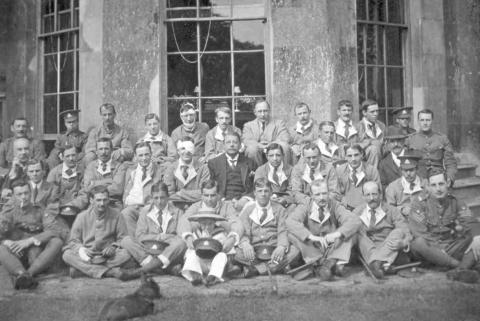 Wounded soldiers with Mr Milner-Gibson-Cullum