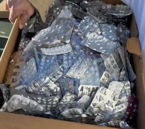 Photo: Massed blister packs