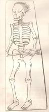 Death’s Dart - part of the grave memorial of Thomas Annot in St. Margaret’s Church, drawn and engraved by John Sell Cotman.