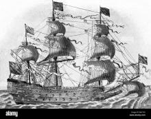 English Warship 1640 CREDIT:Alamy